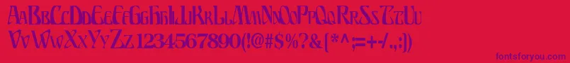 BillionsfontRegularTtcon Font – Purple Fonts on Red Background