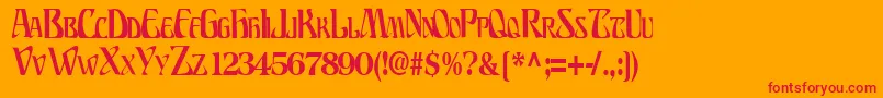BillionsfontRegularTtcon Font – Red Fonts on Orange Background