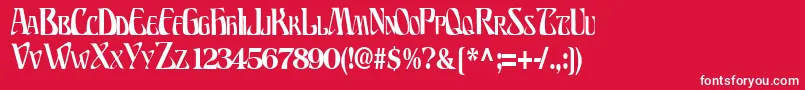 フォントBillionsfontRegularTtcon – 赤い背景に白い文字