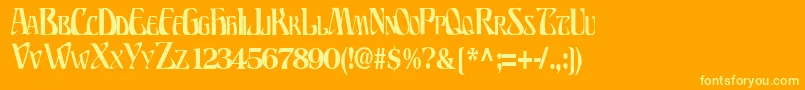 Czcionka BillionsfontRegularTtcon – żółte czcionki na pomarańczowym tle