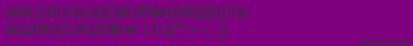 Handapture-fontti – mustat fontit violetilla taustalla