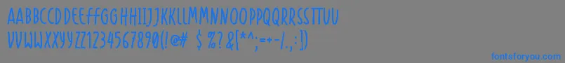 フォントHandapture – 灰色の背景に青い文字