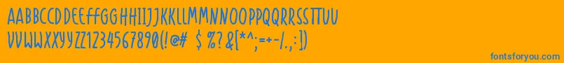 Handapture Font – Blue Fonts on Orange Background