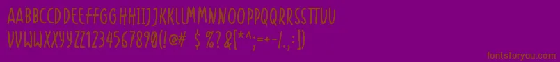 Handapture Font – Brown Fonts on Purple Background