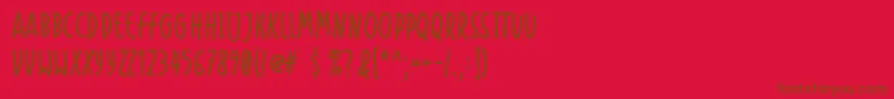 フォントHandapture – 赤い背景に茶色の文字