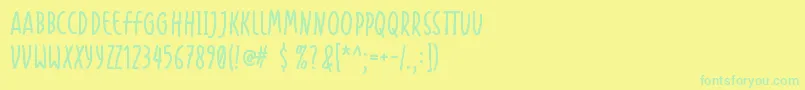Handapture Font – Green Fonts on Yellow Background
