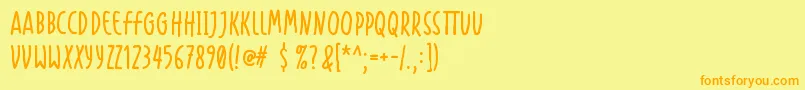 Handapture Font – Orange Fonts on Yellow Background