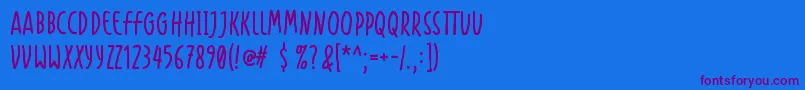 Handapture Font – Purple Fonts on Blue Background