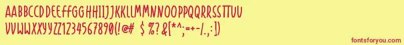 Handapture Font – Red Fonts on Yellow Background