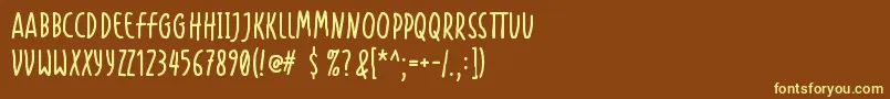 Handapture Font – Yellow Fonts on Brown Background