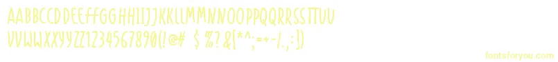フォントHandapture – 白い背景に黄色の文字
