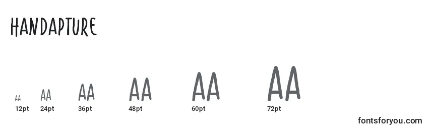 Handapture Font Sizes