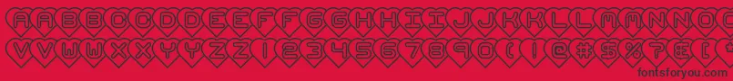 HeartsBrk Font – Black Fonts on Red Background