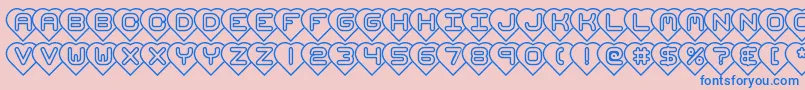 HeartsBrk Font – Blue Fonts on Pink Background