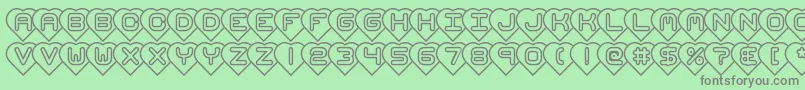 HeartsBrk Font – Gray Fonts on Green Background