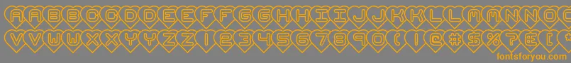 HeartsBrk Font – Orange Fonts on Gray Background