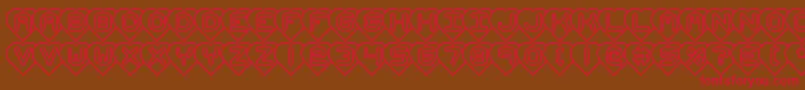 HeartsBrk Font – Red Fonts on Brown Background