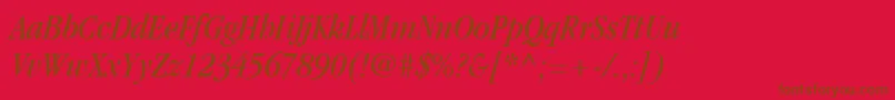 ItcGaramondLtBookCondensedItalic Font – Brown Fonts on Red Background
