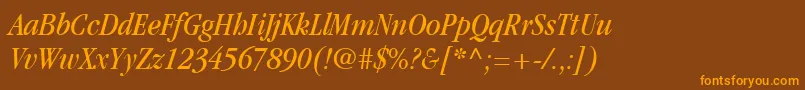 Шрифт ItcGaramondLtBookCondensedItalic – оранжевые шрифты на коричневом фоне