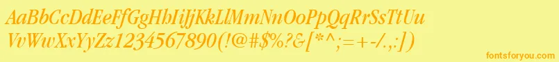 ItcGaramondLtBookCondensedItalic Font – Orange Fonts on Yellow Background