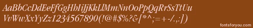 ItcGaramondLtBookCondensedItalic Font – Pink Fonts on Brown Background
