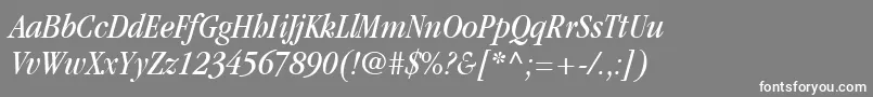 ItcGaramondLtBookCondensedItalic Font – White Fonts on Gray Background
