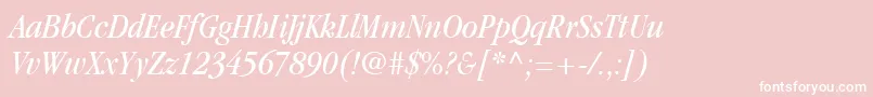 ItcGaramondLtBookCondensedItalic Font – White Fonts on Pink Background