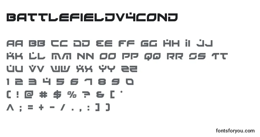 Schriftart Battlefieldv4cond – Alphabet, Zahlen, spezielle Symbole