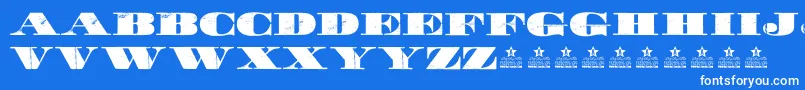 フォントWalkPersonalUse – 青い背景に白い文字
