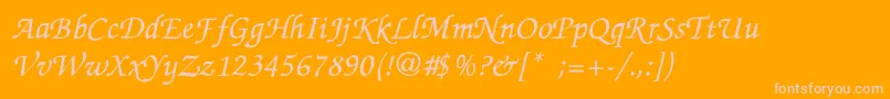 PierreLight Font – Pink Fonts on Orange Background