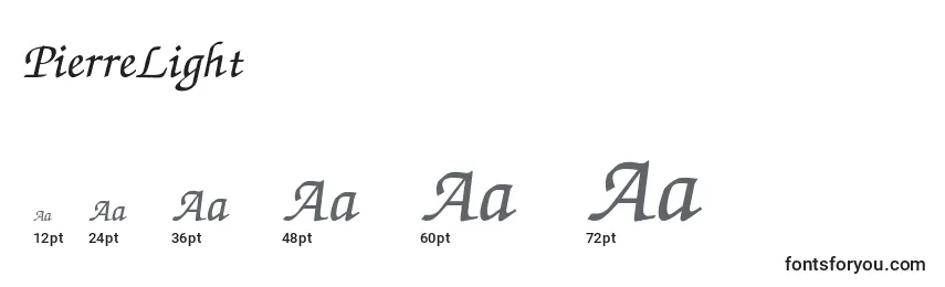 PierreLight Font Sizes