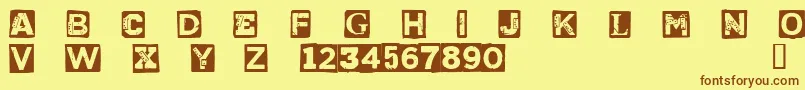 CfpunkvscyborgpersonaluseR Font – Brown Fonts on Yellow Background