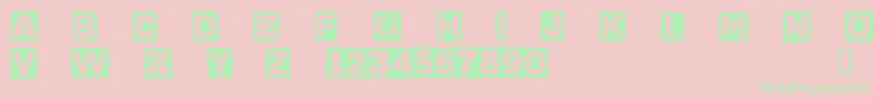 CfpunkvscyborgpersonaluseR-fontti – vihreät fontit vaaleanpunaisella taustalla