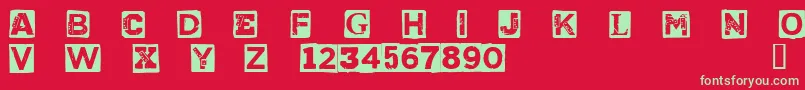 CfpunkvscyborgpersonaluseR Font – Green Fonts on Red Background