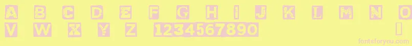 CfpunkvscyborgpersonaluseR Font – Pink Fonts on Yellow Background