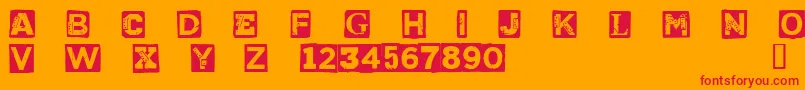 フォントCfpunkvscyborgpersonaluseR – オレンジの背景に赤い文字