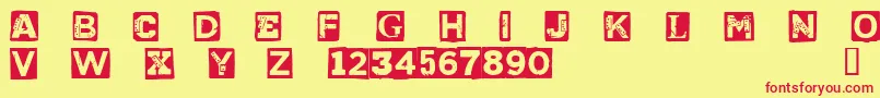 CfpunkvscyborgpersonaluseR Font – Red Fonts on Yellow Background