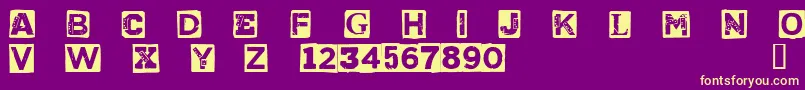 CfpunkvscyborgpersonaluseR Font – Yellow Fonts on Purple Background