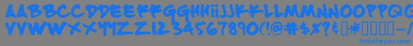 フォントFattip – 灰色の背景に青い文字