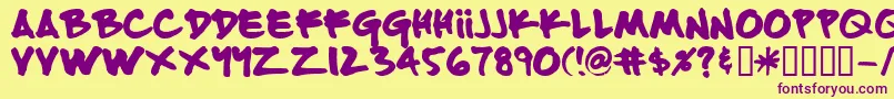 Fattip Font – Purple Fonts on Yellow Background