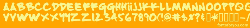 Fattip Font – Yellow Fonts on Orange Background