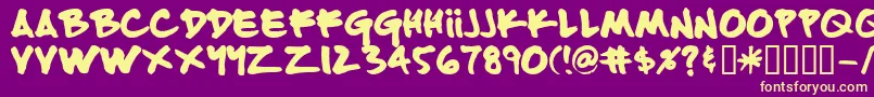 Fattip Font – Yellow Fonts on Purple Background