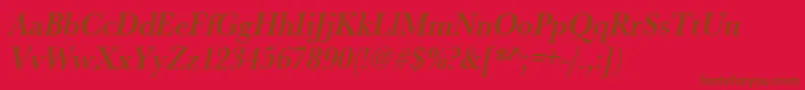 En savoir plus sur la police UrwbaskertmedextnarOblique Police UrwbaskertmedextnarOblique – polices brunes sur fond rouge