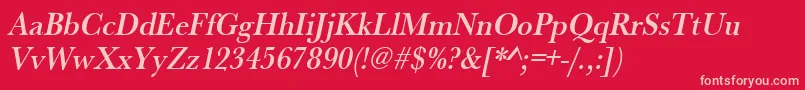 UrwbaskertmedextnarOblique Font – Pink Fonts on Red Background