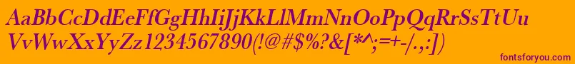 UrwbaskertmedextnarOblique Font – Purple Fonts on Orange Background