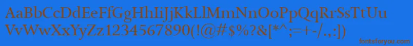 Isolde Font – Brown Fonts on Blue Background