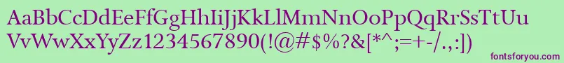 Isolde Font – Purple Fonts on Green Background