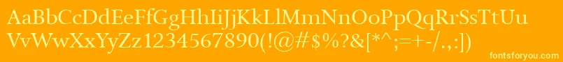Isolde Font – Yellow Fonts on Orange Background