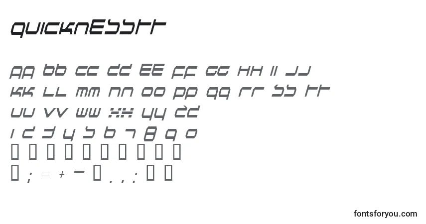 Quicknesstt-fontti – aakkoset, numerot, erikoismerkit