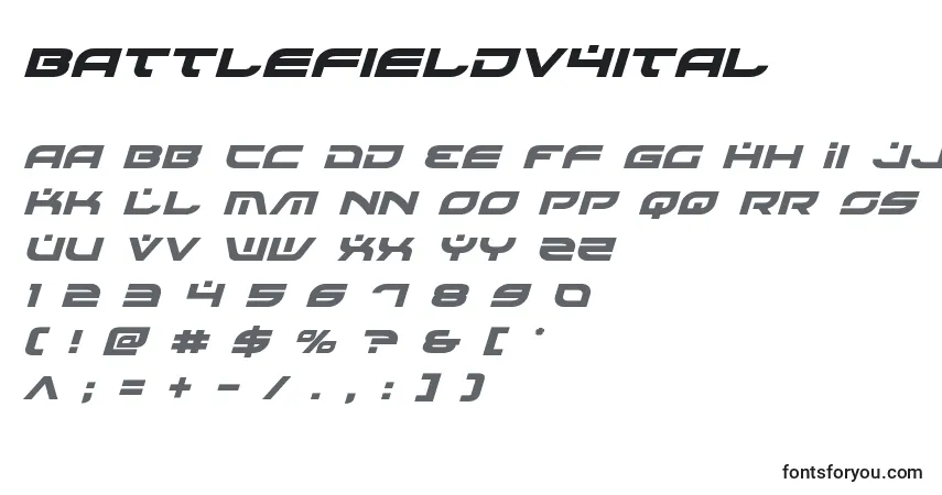 Schriftart Battlefieldv4ital – Alphabet, Zahlen, spezielle Symbole